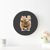 Ik Ben Prima Skelet op Vuur Grappige Sticker Illus Grote Klok (Huis)