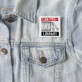 Ik ben pro bibliotheek vierkante button 5,1 cm (In situ)