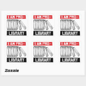 Ik ben pro bibliotheek vierkante sticker (Vel)