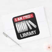 Ik ben pro bibliotheek vierkante sticker (Envelop)