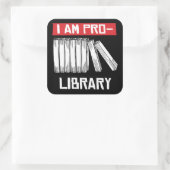 Ik ben pro bibliotheek vierkante sticker (Tas)