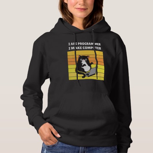 Ik ben programmeer die ik maak Computer Cat 1 Hoodie (Voorkant)
