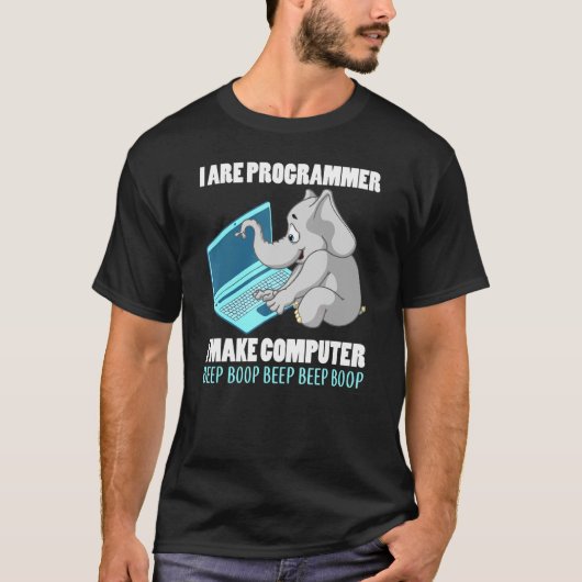 Ik ben programmeer die ik maak van Computer Beep B T-shirt (Voorkant)
