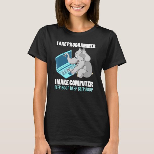 Ik ben programmeer die ik maak van Computer Beep B T-shirt (Voorkant)