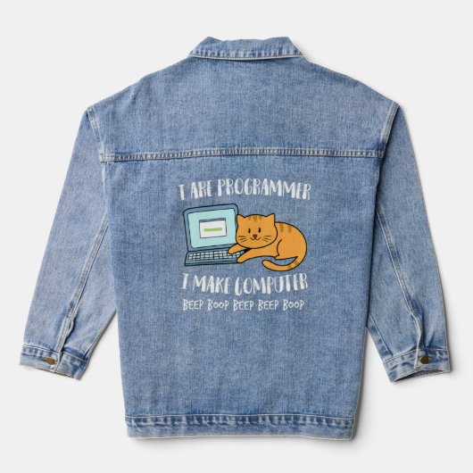 Ik ben programmeer die ik maak van Computer Beep C Denim Jacket (Achterkant)