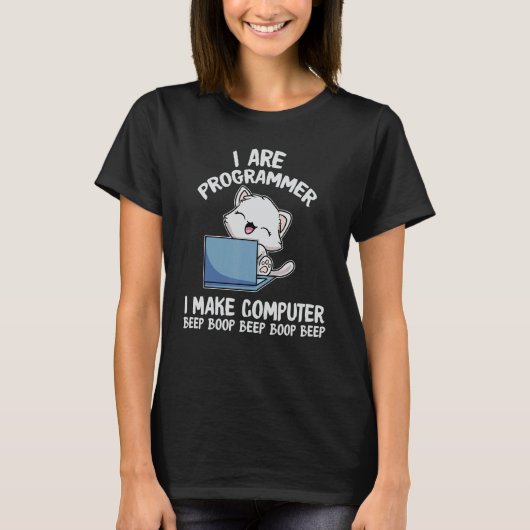 Ik ben programmeer en maak computerpiepboop Funny T-shirt (Voorkant)