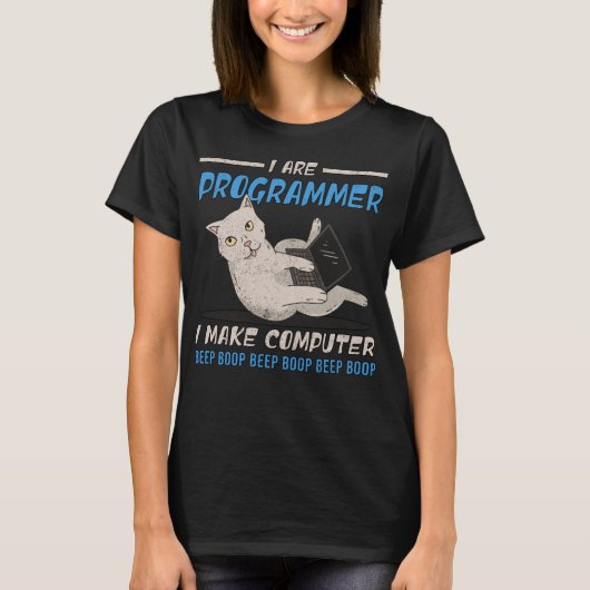 Ik ben programmeer en maak computerpiepboop Funny T-shirt (Voorkant)