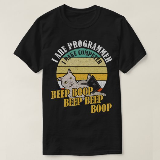 Ik ben programmeer ik maak computerpiepboep t-shirt (Design voorkant)