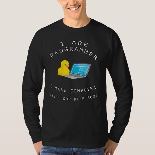 Ik ben programmeerboep-boep-eikel t-shirt (Voorkant)