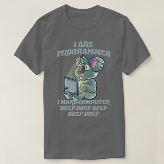 Ik ben Programmer Introvert IT Nerd Koala Beer Gee T-shirt (Design voorkant)