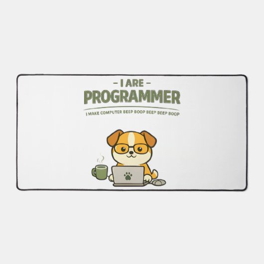 Ik Ben Programmeur Beep Boop Grappige Bureaumat (Voorkant)