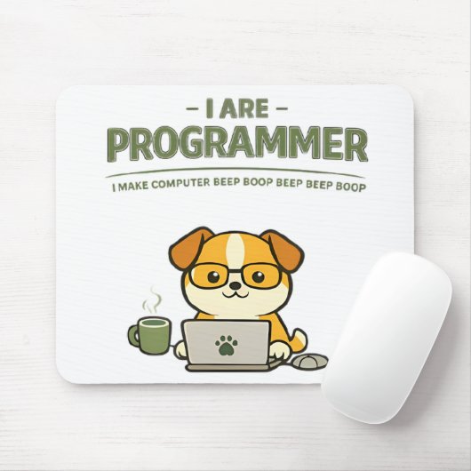 Ik Ben Programmeur Beep Boop Grappige Muismat (Met muis)