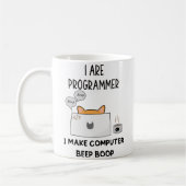 Ik ben programmeur Cat Beep Boop cat Programmer Koffiemok (Links)