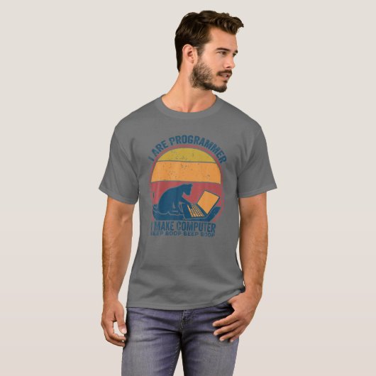 Ik ben programmeur die ik van Computer Beep Boop   T-shirt (Voorkant volledig)