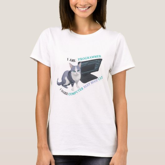 Ik ben programmeur en maak een computerpiepboop Ca T-shirt (Voorkant)