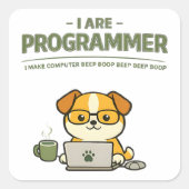 Ik Ben Programmeur Grappige Klassieke Sticker (Voorkant)