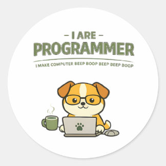 Ik Ben Programmeur Grappige Klassieke Sticker
