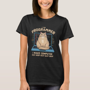 Ik ben programmeur ik laat computer piep boop grap t-shirt