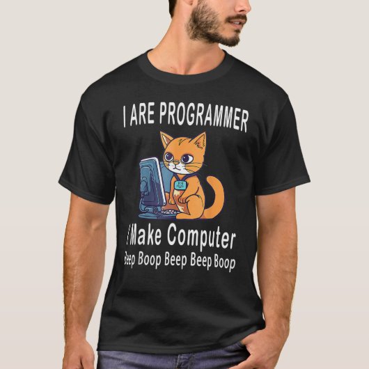 Ik ben programmeur ik laat computer piep boop Sch T-shirt (Voorkant)