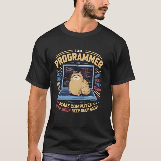Ik ben programmeur ik maak computer kat coderen co t-shirt (Voorkant)