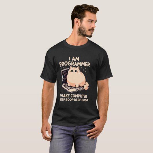 Ik ben programmeur ik maak computer kat coderen gr t-shirt (Voorkant volledig)