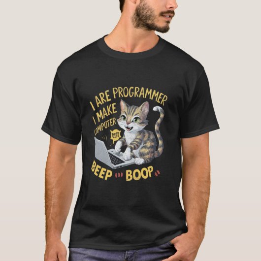 Ik Ben Programmeur Ik Maak Computer Piep Boop Scha T-shirt (Voorkant)