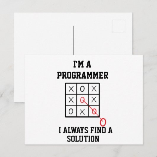 Ik ben programmeur, ik vind altijd een oplossing   briefkaart (Voorkant / Achterkant)