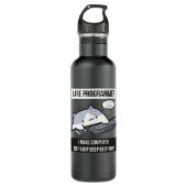 Ik ben programmeur (kattenprogrammeur) waterfles (Voorkant)