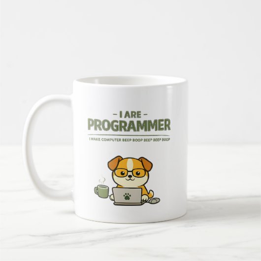 Ik Ben Programmeur Piep Boop Grappig Koffiemok (Links)