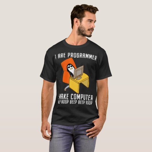 Ik ben programmeur programmeur codering Nerd Pengu T-shirt (Voorkant volledig)