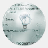 Ik ben programmeur ronde sticker (Voorkant)