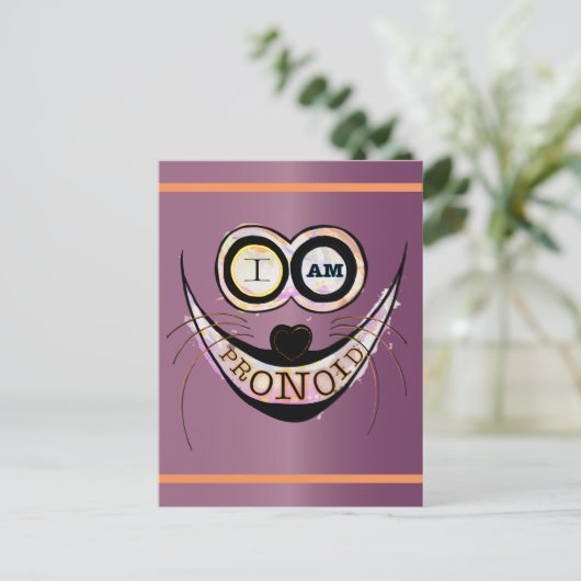 Ik ben PRONOID, optimistisch grappig citaat Briefkaart (Staand voorkant)