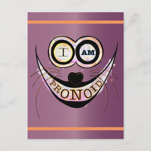 Ik ben PRONOID, optimistisch grappig citaat Briefkaart (Voorkant)