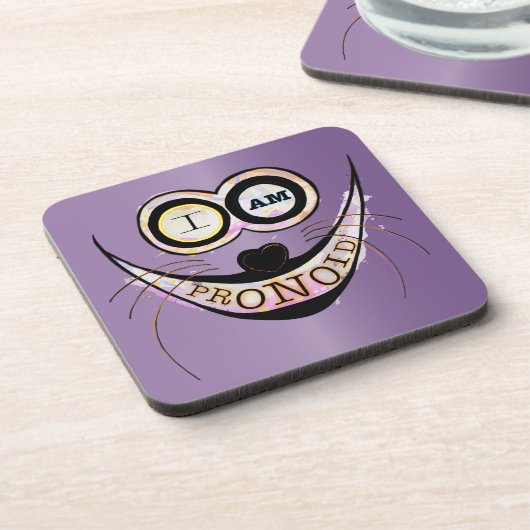 Ik ben PRONOID, optimistisch grappig citaat Drankjes Onderzetter (Linkerzijde)