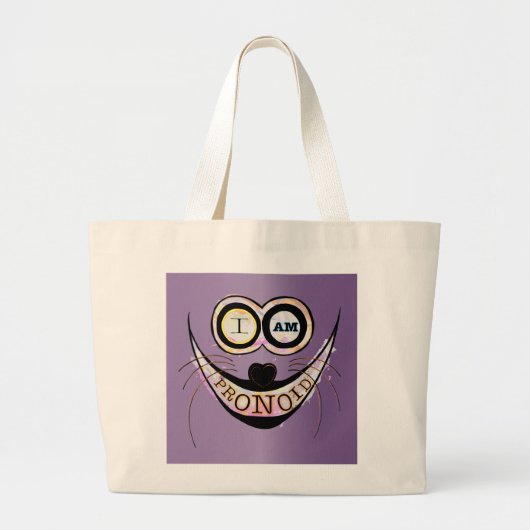 Ik ben PRONOID, optimistisch grappig citaat Grote Tote Bag (Voorkant)