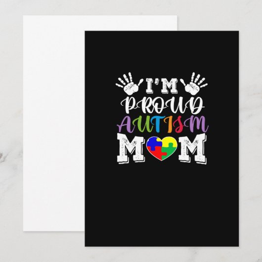Ik ben Proud Autism Mam Save The Date (Voorkant / Achterkant)