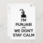 Ik ben Punjabi en we houden geen kalm Briefkaart (Voorkant / Achterkant)