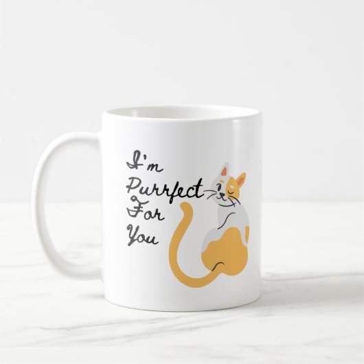 Ik ben Purr-fect (Perfect) Voor Jou, Perfecte Kat Koffiemok (Links)