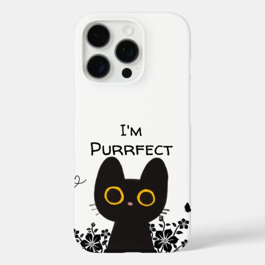 Ik ben Purrfect Schattige Black Cat Case-Mate iPhone Case (Achterkant)