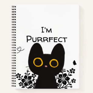 Ik ben Purrfect Schattige Black Cat Notitieboek
