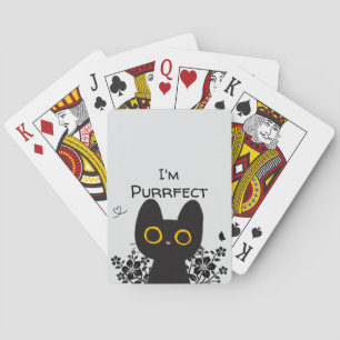 Ik ben Purrfect Schattige Zwarte Kat Pokerkaarten
