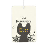 Ik ben Purrfect Schattigee Zwarte Kat Luchtverfris Luchtverfrisser (Voorkant)