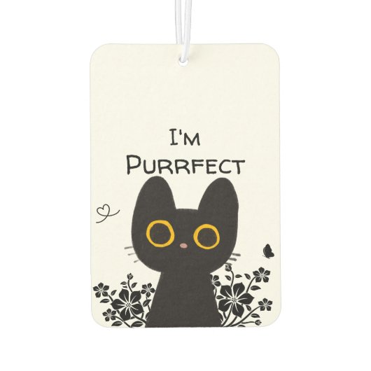 Ik ben Purrfect Schattigee Zwarte Kat Luchtverfris Luchtverfrisser (Achterkant)