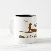 Ik ben raad met Yoga Tweekleurige Koffiemok (Voorkant links)