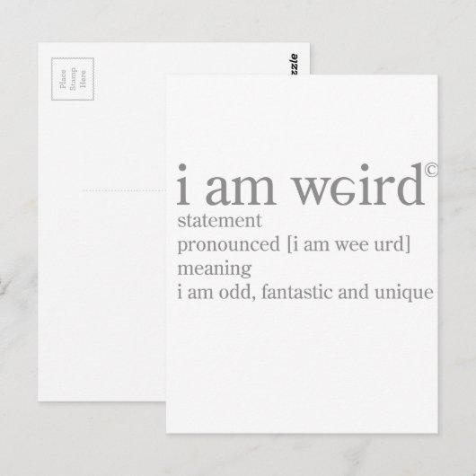 Ik ben raar briefkaart (Voorkant / Achterkant)