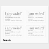 Ik ben raar rechthoekige sticker (Vel)