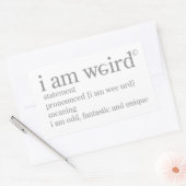 Ik ben raar rechthoekige sticker (Envelop)