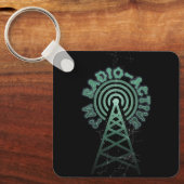 Ik ben Radio Actief Met Toren Antenne Grappige Ham Sleutelhanger (Voorkant)