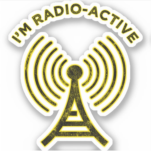 Ik ben radio-actief sticker (Voorkant)