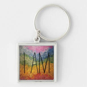 IK BEN Rainbow Wavy Stripes Sleutelhanger